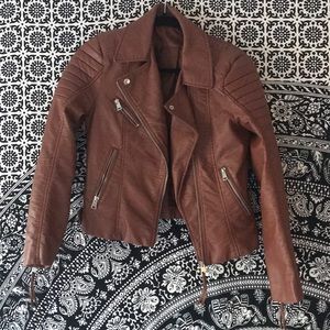 Brown Faux Leather Jacket